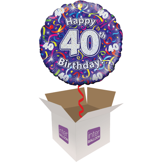 Happy 40th Birthday Purple Streamers - only £15.99