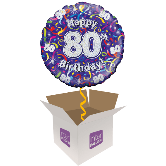 Happy 80th Birthday Purple Streamers - only £15.99