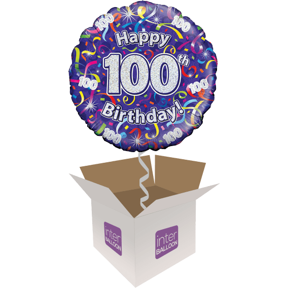 100th Happy Birthday Purple Streamers - only £15.99