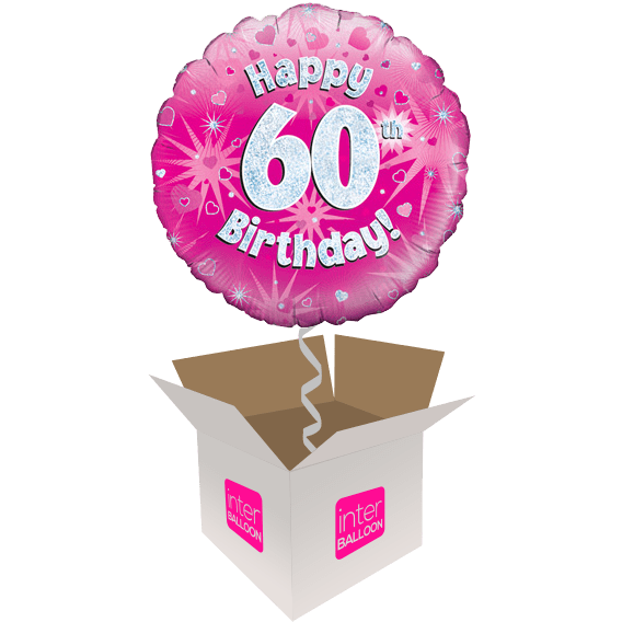 Happy 60th Birthday Pink Holographic - only £15.99