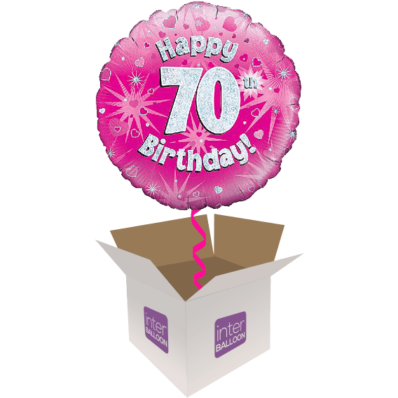 Happy 70th Birthday Pink Holographic - only £15.99