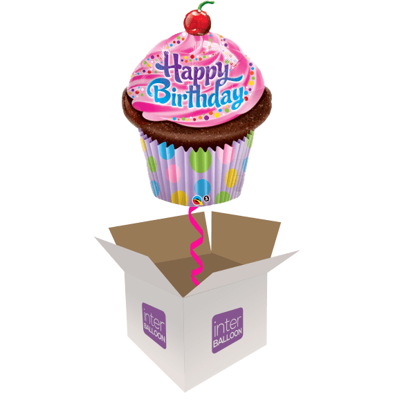 35" Happy B-Day! Cupcake With A Cherry On Top - Sorry but this balloon is sold out
