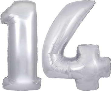 34" Giant Silver No. 14 Balloon - only £43.99