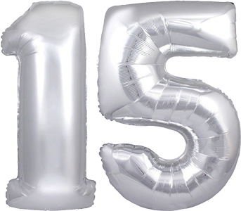 34" Giant Silver No. 15 Balloon - only £43.99