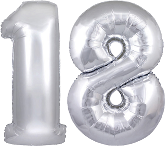 34" Giant Silver No. 18 Balloon - only £43.99