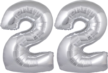 34" Giant Silver No. 22 Balloon - only £43.99
