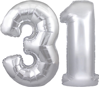 34" Giant Silver No. 31 Balloon - only £43.99