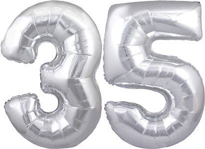 34" Giant Silver No. 35 Balloon - only £43.99