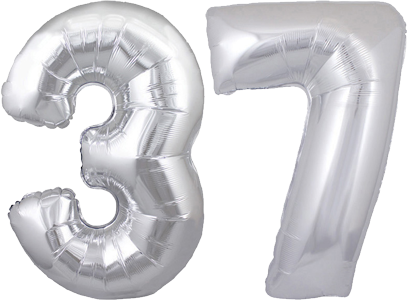 34" Giant Silver No. 37 Balloon - only £43.99