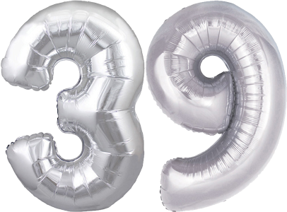 34" Giant Silver No. 39 Balloon - only £43.99