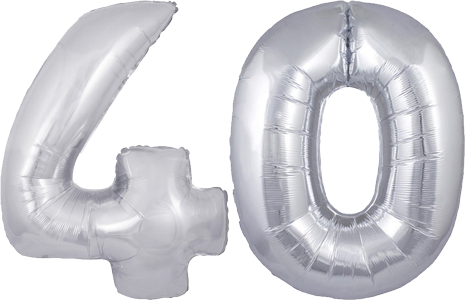 34" Giant Silver No. 40 Balloon - only £43.99