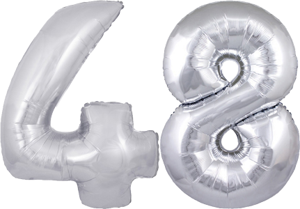 34" Giant Silver No. 48 Balloon - only £43.99