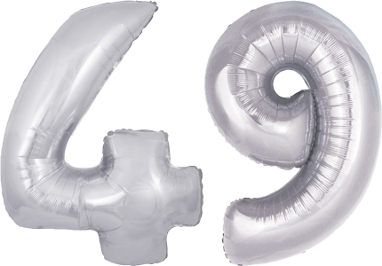 34" Giant Silver No. 49 Balloon - only £43.99