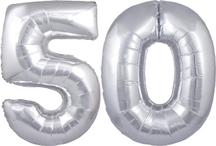34" Giant Silver No. 50 Balloon - only £43.99