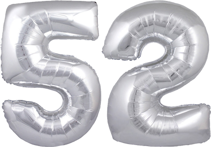 34" Giant Silver No. 52 Balloon - only £43.99