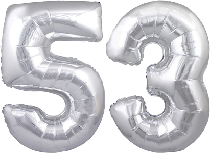 34" Giant Silver No. 53 Balloon - only £43.99