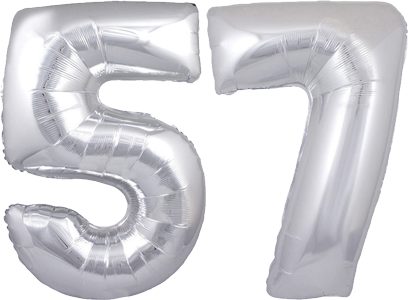 34" Giant Silver No. 57 Balloon - only £43.99