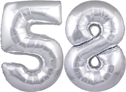 34" Giant Silver No. 58 Balloon - only £43.99