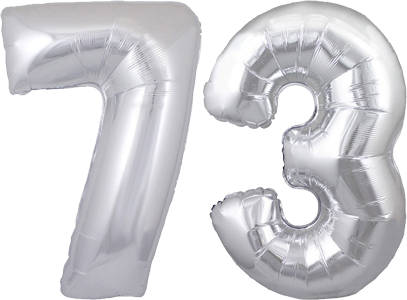 34" Giant Silver No. 73 Balloon - only £43.99