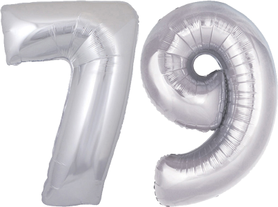 34" Giant Silver No. 79 Balloon - only £43.99