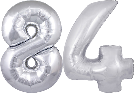 34" Giant Silver No. 84 Balloon - only £43.99
