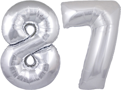 34" Giant Silver No. 87 Balloon - only £43.99