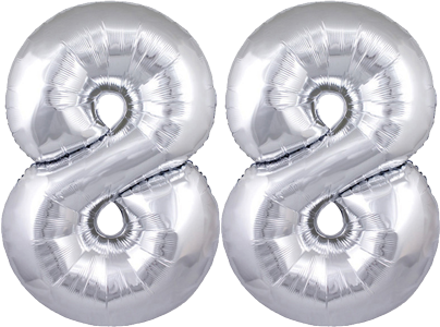 34" Giant Silver No. 88 Balloon - only £43.99