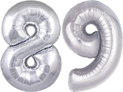 34" Giant Silver No. 89 Balloon - only £43.99