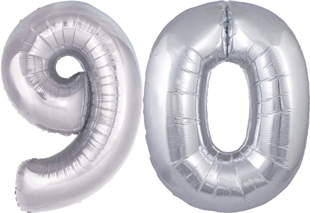 34" Giant Silver No. 90 Balloon - only £43.99