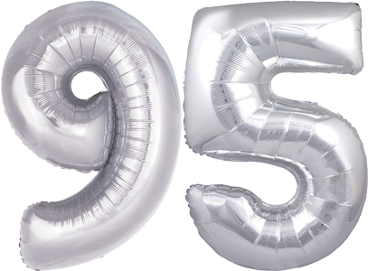 34" Giant Silver No. 95 Balloon - only £43.99