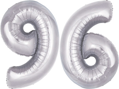 34" Giant Silver No. 96 Balloon - only £43.99