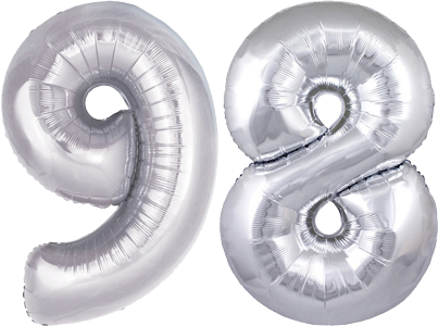 34" Giant Silver No. 98 Balloon - only £43.99