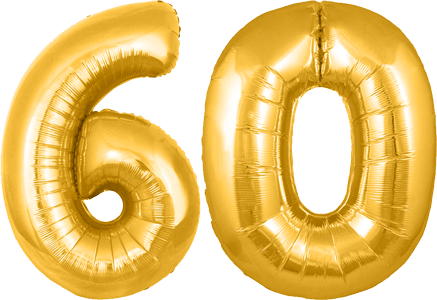 60th Birthday Balloons PNG