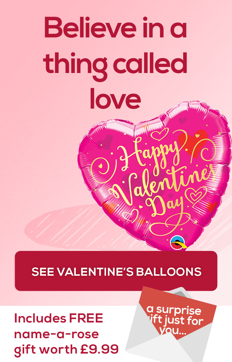 Say Happy Valentine's Day with a helium balloon in a box